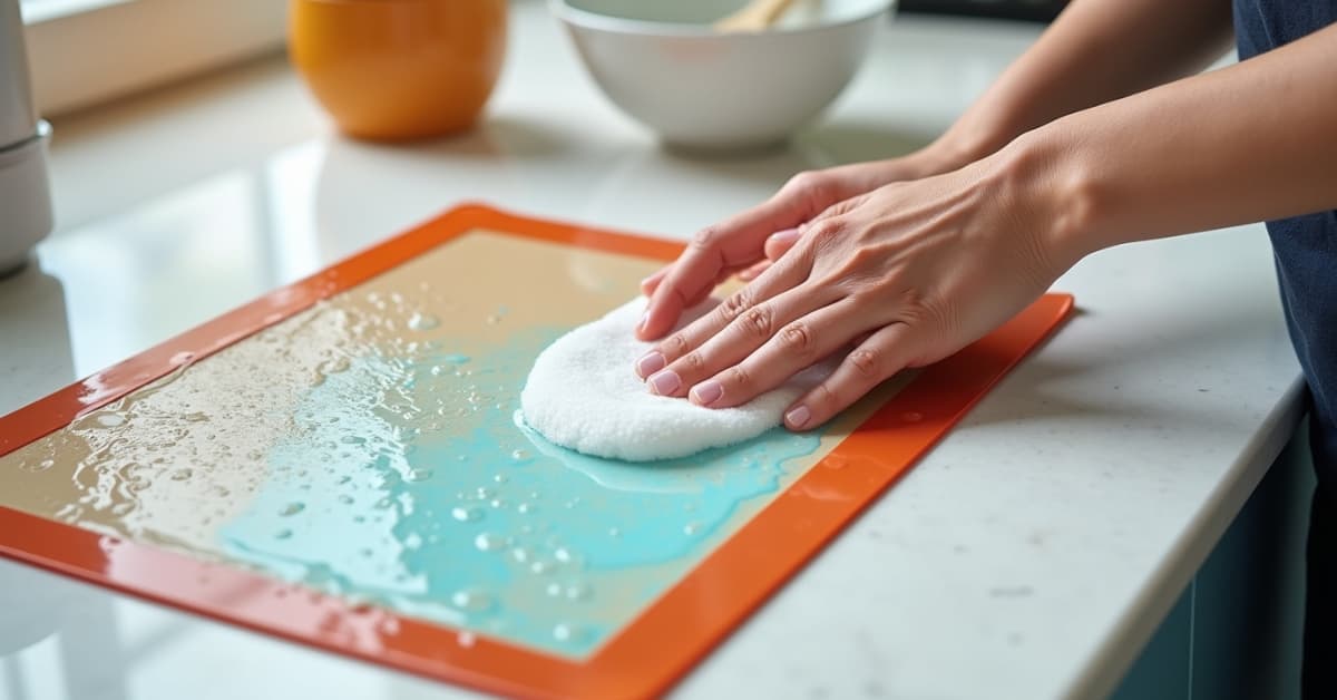 how to clean silicone baking mats